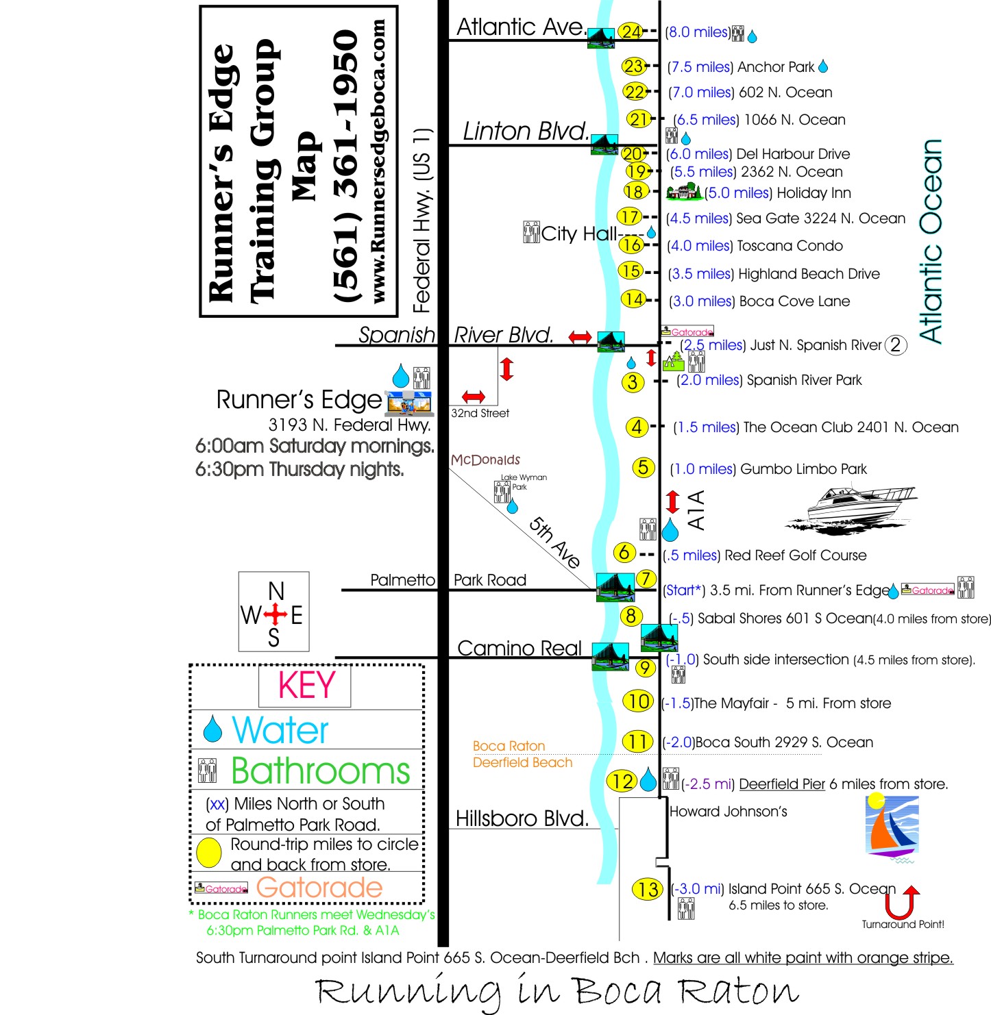 Runner's Edge Training Group Map: (561) 361-1950 www.runnersedgeboca.com